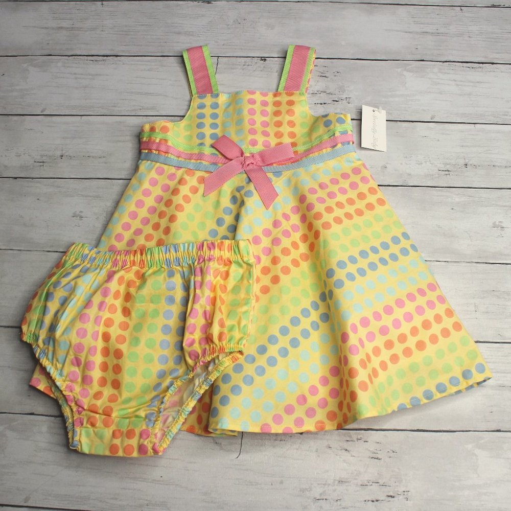 Specialty Vintage Baby Girl's Dress Size 18 Months Retro Polka Dots